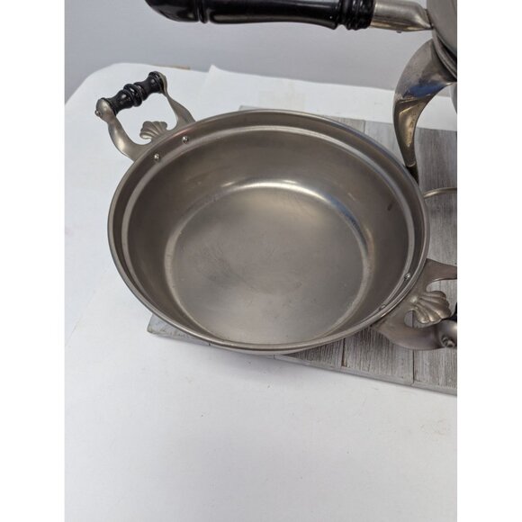 Vintage Manning Bowman Chafing Dishes With Lid Insert Dish And Stand Marked - Picture 3 of 12